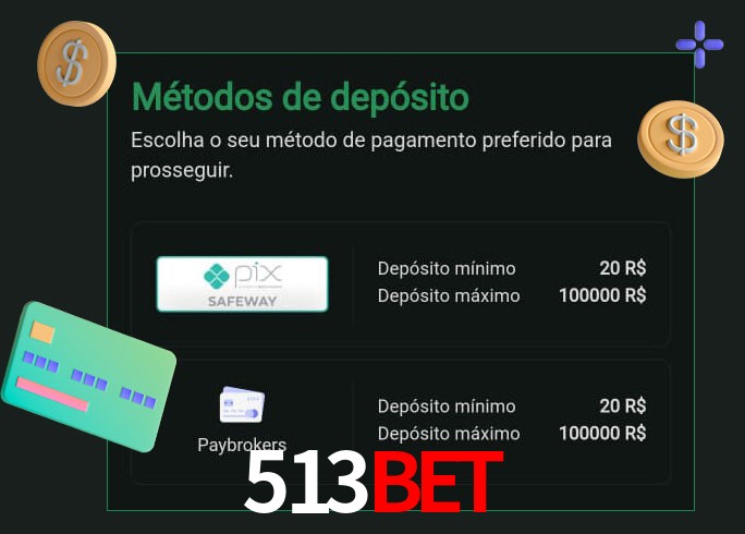 O cassino 513bet oferece uma grande variedade de métodos de pagamento